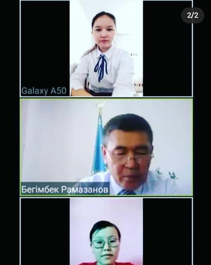 "Көлтабан негізгі орта мектебі " кмм 25 мамыр Ақсу ауданы білім бөлімінің басшысы Рамазанов.Б.С қатысумен вебинар өтті.Бөлім басшысы мектеп оқушынларын құтықтап ізгі тілектерін білдірді.